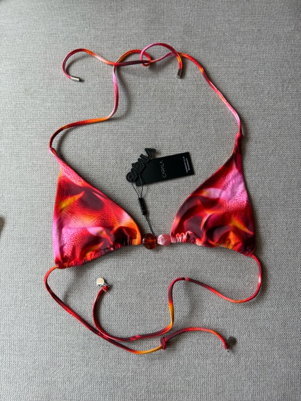 Pink & Orange Triangle Bikini Top